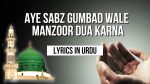 Aye Sabz Gumbad Wale Manzoor Dua Karna